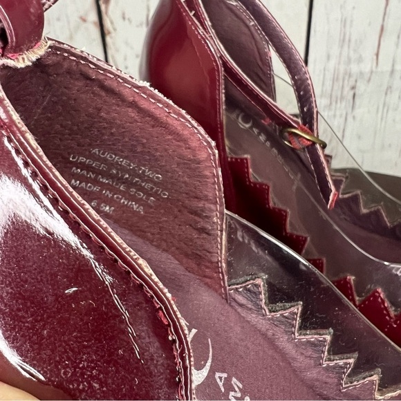 JEFFREY CAMPBELL AUDREY - TWO burgundy 6” wedge patent PU Platforms 6.5 Trending - Picture 10 of 16